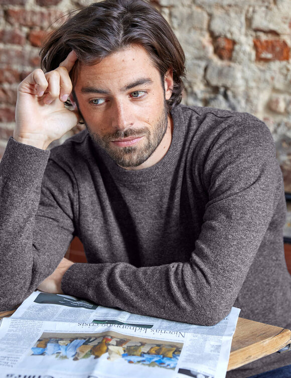 Trui met ronde hals met 80% wol (antraciet) Trui met ronde hals met 80% wol (antraciet)